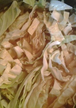 A picture of Cold weather Cabbage soup.
