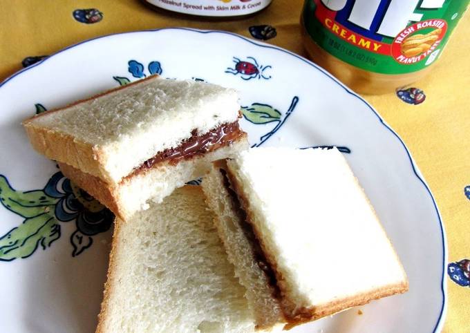 Nutella and Peanut Butter Sandwich Recipe by cookpad.japan - Cookpad