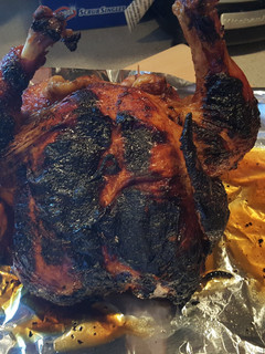 A picture of Beer Can Chicken.