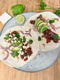 Fajitas au bœuf et pickles d’oignon rouge