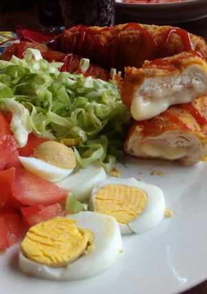 Una foto de Cordon bleu de jamón y queso