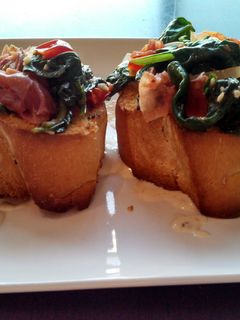 A picture of Spinach & Prosciutto Bruschetta.