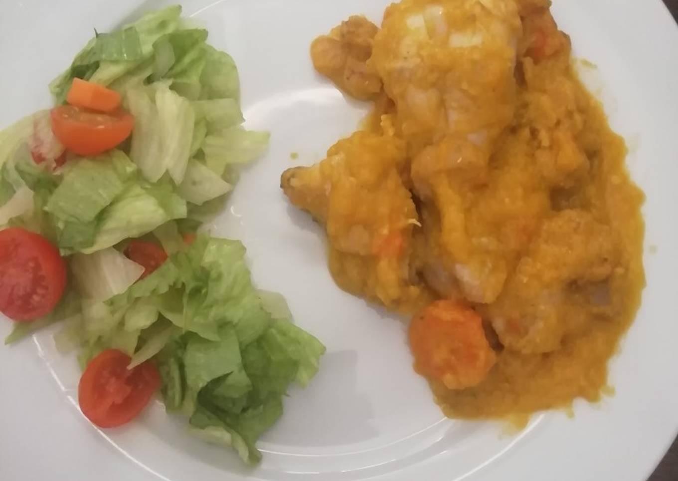 Pollo en salsa de verdura