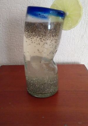 A picture of Chia seed water.