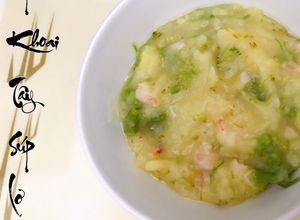 Hình của món Ăn dặm:Súp khoai tây súp lơ tôm.