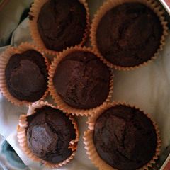 A picture of coffee-hazelnut whole wheat muffin.