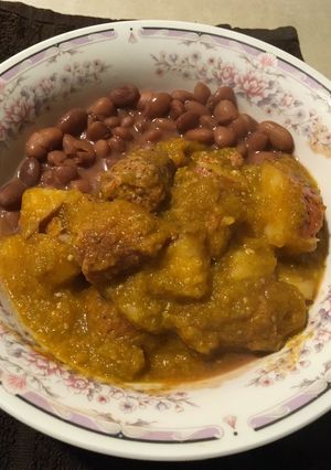 Una foto de Chorizo con papas