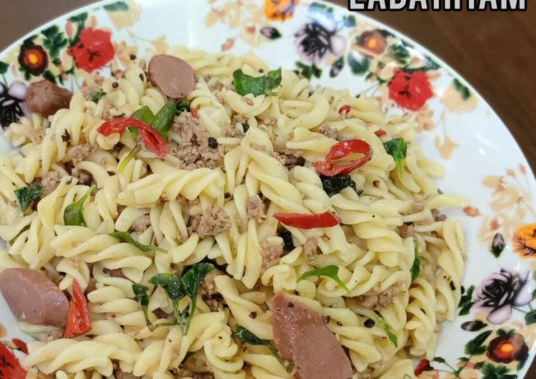 🥬Spiral Goreng Lada Hitam(pasta goreng simple)