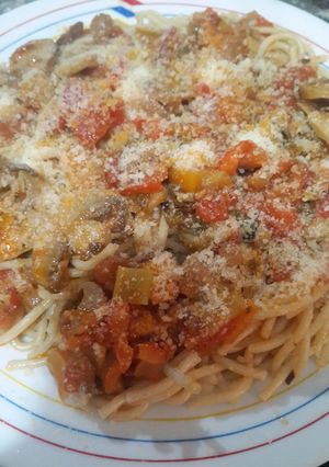 Una foto de Epaghetti Integral con salsa de Champiñón