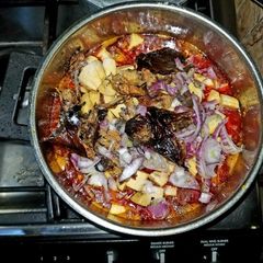 A picture of Beans and ripe plantain porridge.