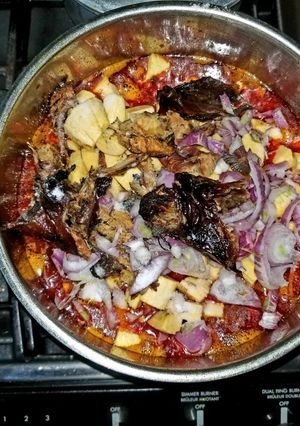 A picture of Beans and ripe plantain porridge.