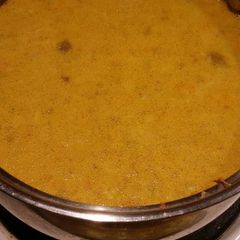 A picture of Carrot Ginger Soup in Coconut Milk.