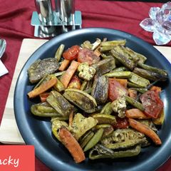 A picture of Baked veggie less oil recipe.