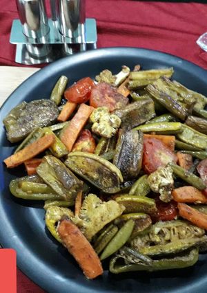 A picture of Baked veggie less oil recipe.