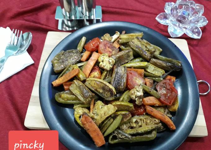 Baked veggie less oil recipe