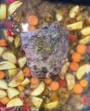 Vacío en colchón de verduras