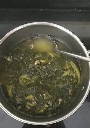 Hình của món Canh rau cải cúc nấu thịt.
