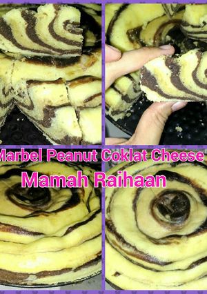 Foto resep MARBEL PEANUT COKLAT CHEESE CAKE Mamah Raihaan
