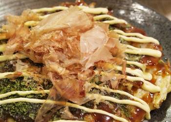 How to Recipe Appetizing Fluffy Kansaistyle Okonomiyaki with Cabbage and Nagaimo Yam