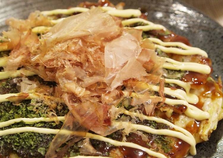 Recipe of Favorite Fluffy Kansai-style Okonomiyaki with Cabbage and Nagaimo Yam