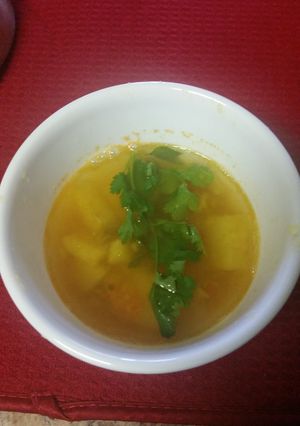A picture of Pineapple rasam.