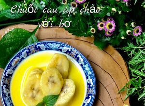 Hình của món Ăn dặm- chuối cau áp chảo bơ.
