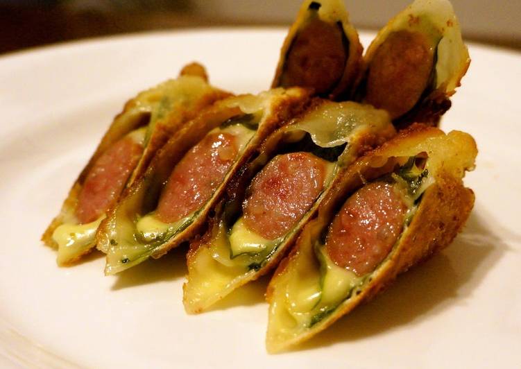 Simple Way to Prepare Quick Easy Sausage and Shiso Leaf Gyoza