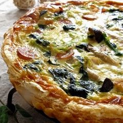 Spring Quiche with Spring Cabbage & Fresh Onions A picture of Spring Quiche with Spring Cabbage & Fresh Onions.