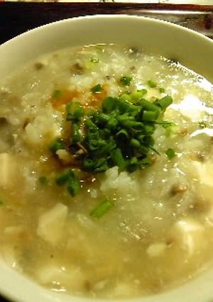 A picture of Reflection on Overeating Diet ☆ Considerably Satisfying... Tofu Rice Porridge.