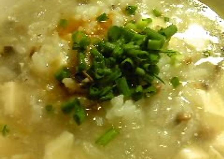 Recipe of Super Quick Reflection on Overeating Diet ☆ Considerably Satisfying… Tofu Rice Porridge