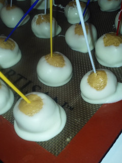 A picture of White Chocolate Peanut Butter Balls.