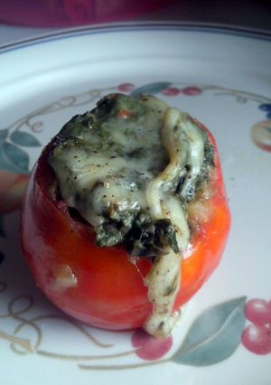A picture of Creamy Spinach Stuffed Tomatoes (leftover ideas!).