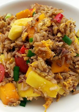A picture of Pineapple And Mango Fried Brown Rice.