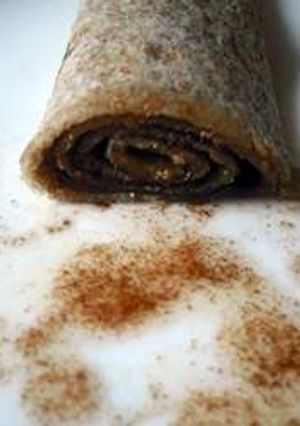 A picture of Cinnamon and sugar roll up.