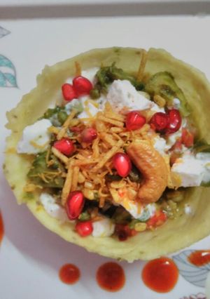 A picture of Katori Chat With Pomegranate Seeds.