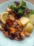 Vickys Crumbed Fish with Garlic Mushrooms, Gluten, Dairy, Egg & Soy-Free