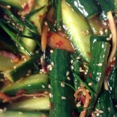 A picture of Spicy cucumber kimchee.