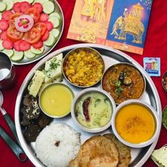 A picture of Anavil wedding thali.