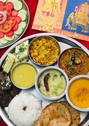 A picture of Anavil wedding thali.