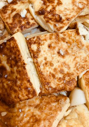 免沾粉煎雞蛋豆腐 - 快煮鍋10分鐘料理 的食譜成品照片