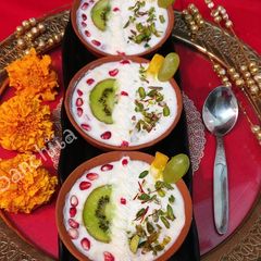 A picture of Indrani Cup /Kesariya Fruit Rabri.
