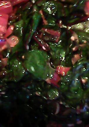 A picture of Sauteed Swiss Chard with Parmesan Cheese.
