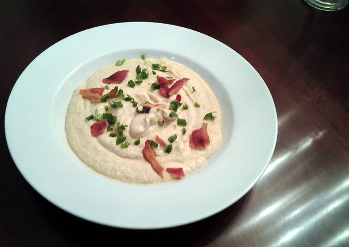 Creamed Cauliflower with cheese bacon and chives