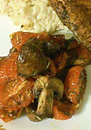 A picture of Roasted Tomatoes with Mushrooms.