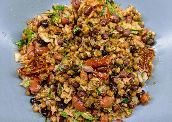 Simple Way to Make Award-winning Mixed Beans and Lentil Salad