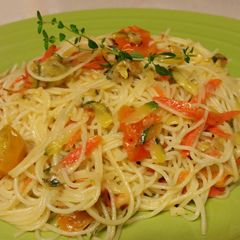 A picture of Garlic Parmesean Summertime Pasta.