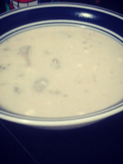 A picture of Beefy Cream of Mushroom Soup.