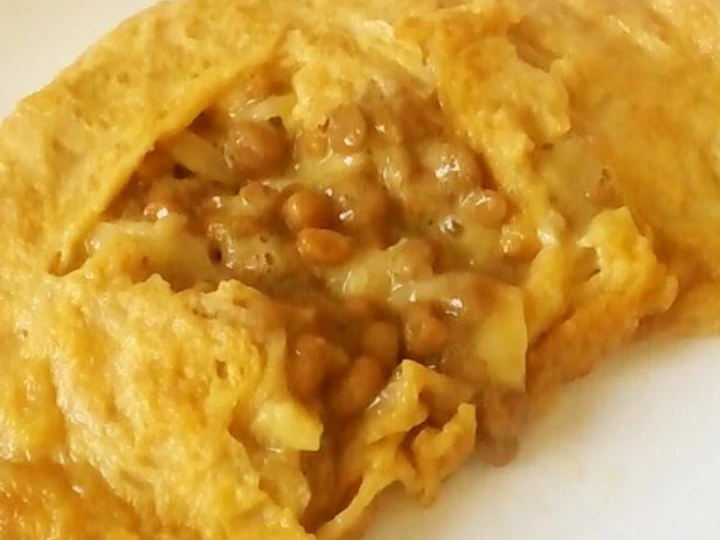 Easy Steps to Prepare Gooey Cheesy Natto Omelet the Delicious Makes you drool