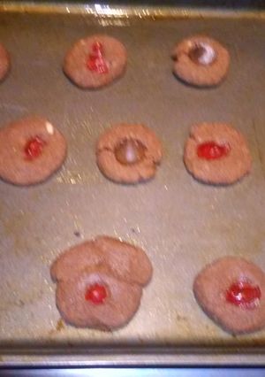 A picture of Hershey kiss chocolate Blossom cookies.
