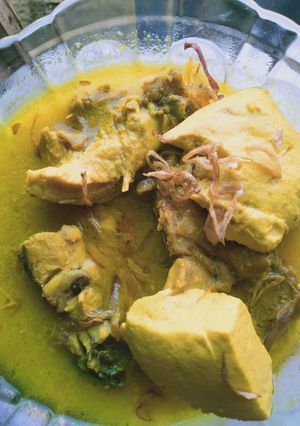 Foto resep Opor ayam tahu bumbu kuning